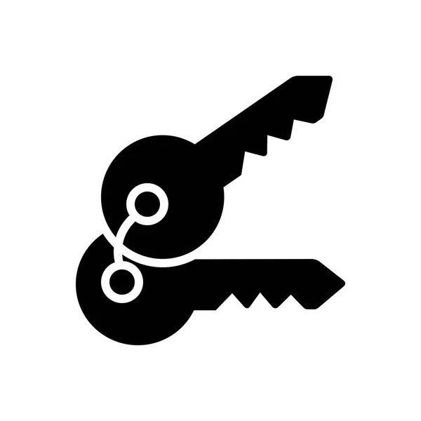 Icono Negro Sólido Para Key — Vector de stock