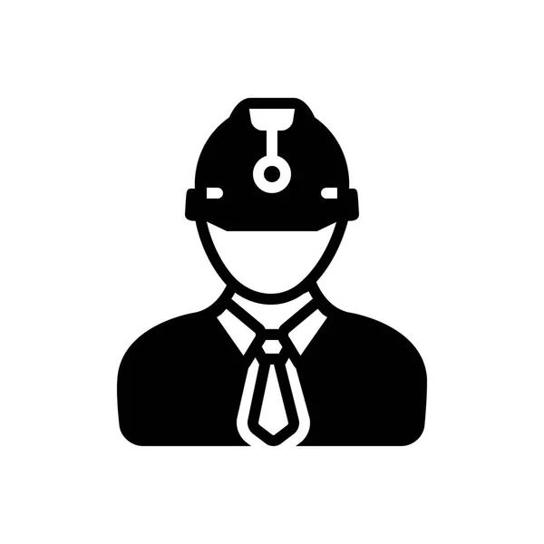 Icono Negro Sólido Para Ingeniero — Vector de stock