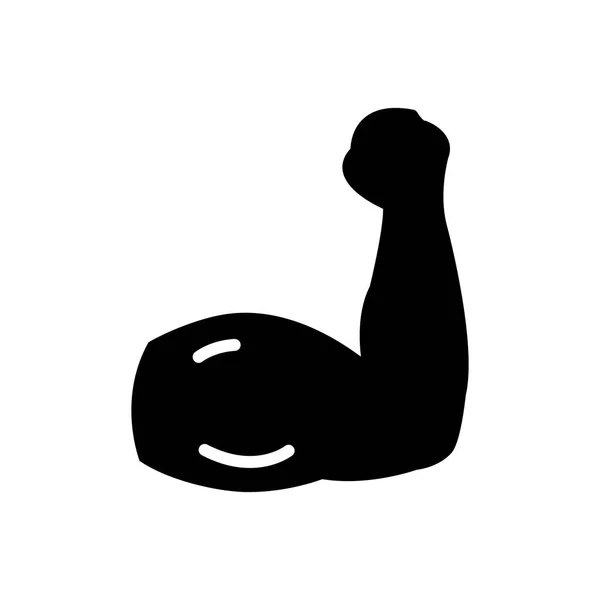 Icono Negro Sólido Para Músculos Potentes — Archivo Imágenes Vectoriales