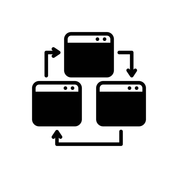 Icona Nera Solida Pagina Web — Vettoriale Stock