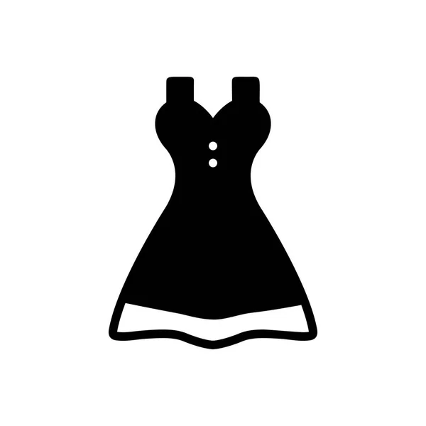 Solid Black Icon Ladies Dress — Stock Vector