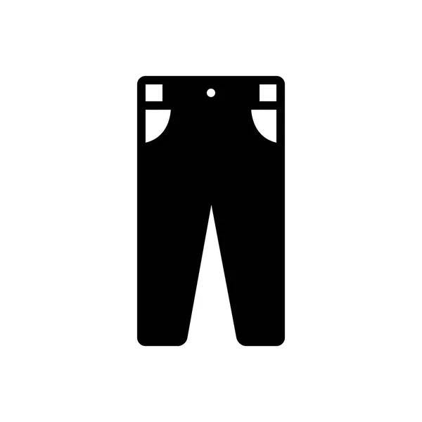 Erkek Pantolon Katı Siyah Simgesi — Stok Vektör