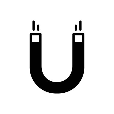 Mıknatıs için katı siyah simgesi