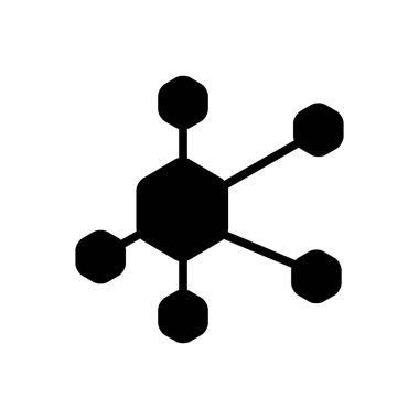 Ağ yapısı için katı siyah simgesi 