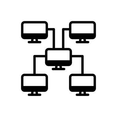 Ağ paylaşımı için katı siyah simgesi 