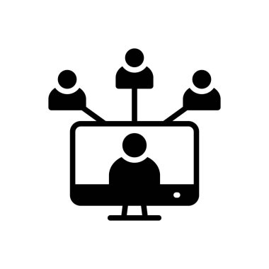 Sosyal ağ için katı siyah simgesi 