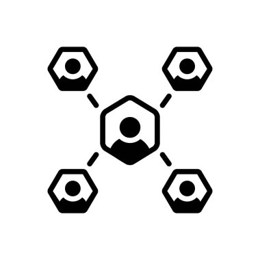 Ortaklık iletişim için katı siyah simgesi 