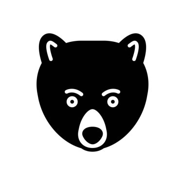 Ayı hayvan için katı siyah simgesi