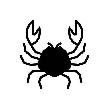 Yengeç hayvanlar için katı siyah simgesi