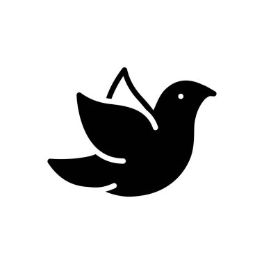 Güvercin zeytin katı siyah simgesi