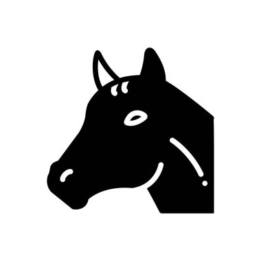 At yüz katı siyah simgesi