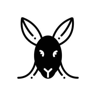 Kanguru hayvan için katı siyah simgesi