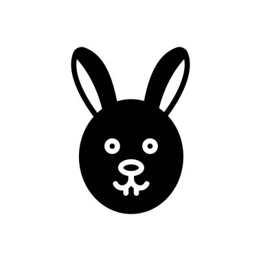 Tavşan conejo katı siyah simgesi