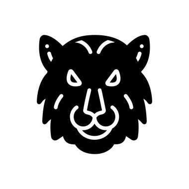 Tiger Hayvanat Bahçesi için katı siyah simgesi