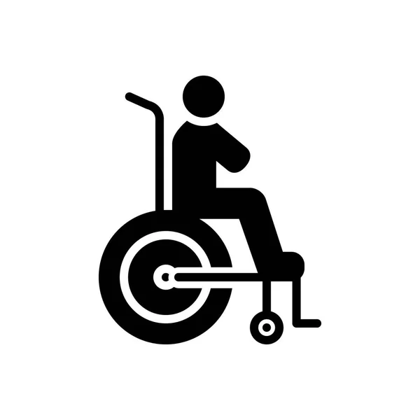 Effen Zwart Pictogram Voor Handicap — Stockvector