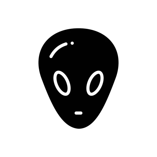 Icono Negro Sólido Para Alien — Archivo Imágenes Vectoriales