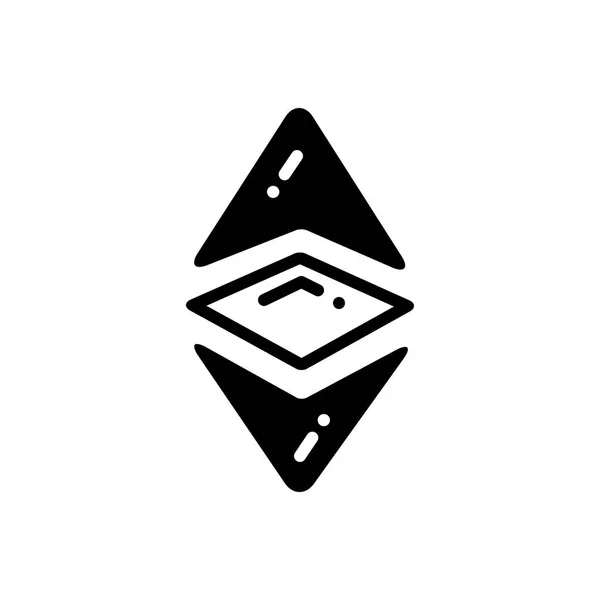 Effen Kleur Pictogram Voor Ethereum Munt — Stockvector