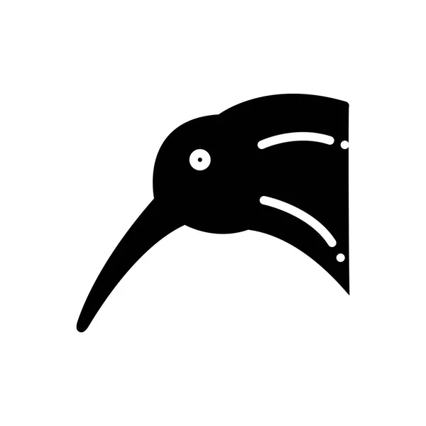 Συμπαγές Μαύρο Εικονίδιο Για Πουλί Ακτινίδιων — Διανυσματικό Αρχείο