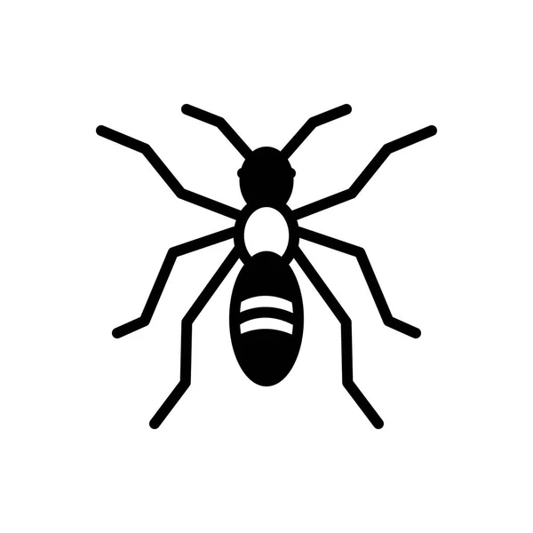 Ant 昆虫の黒いアイコン — ストックベクタ