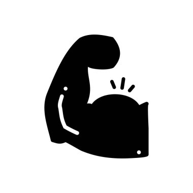  Güçlü kasları için katı siyah simgesi 