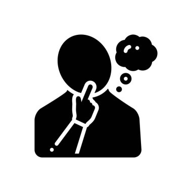  Düşünceli katı siyah simgesi