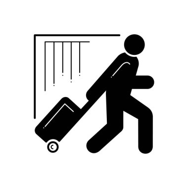 Turist katı siyah simgesi