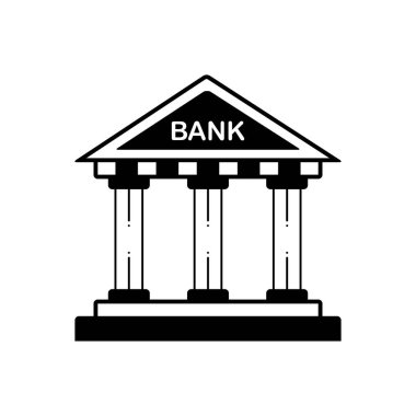 Banka için katı siyah simgesi 
