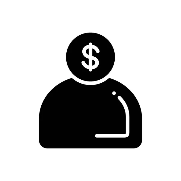 Solid Black Icon Money Oriented — Stock Vector