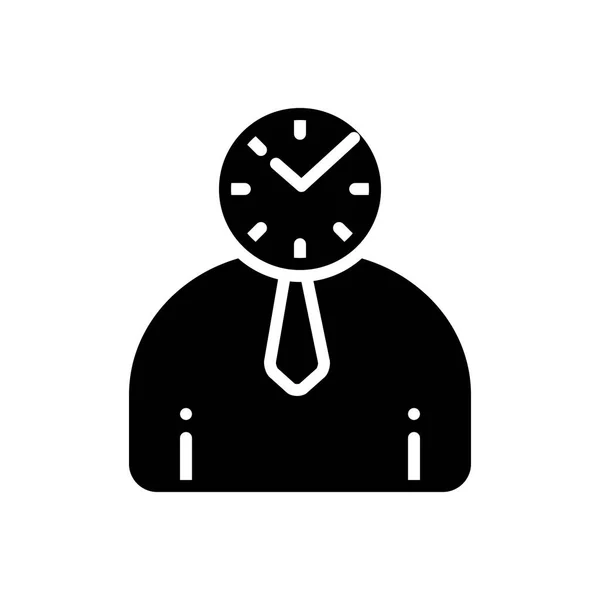 Icono Negro Sólido Para Punctual — Vector de stock