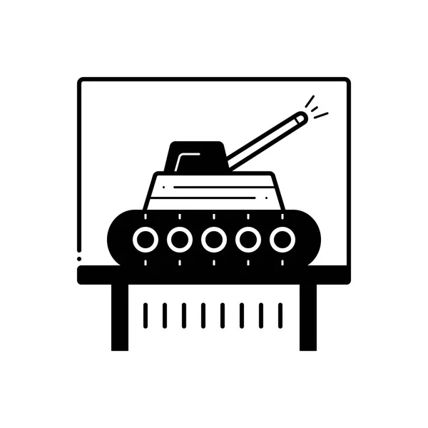 Icono Negro Sólido Para Exposición Tank — Vector de stock