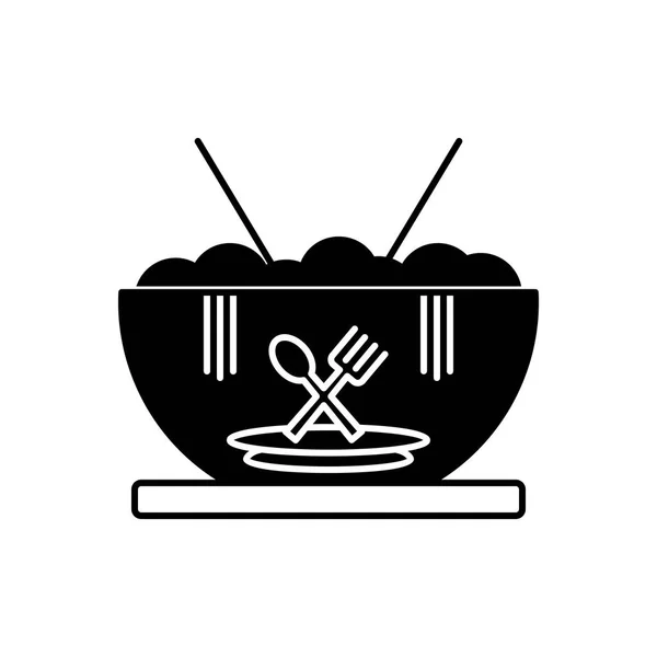 Solide Schwarze Ikone Für Lebensmittel — Stockvektor