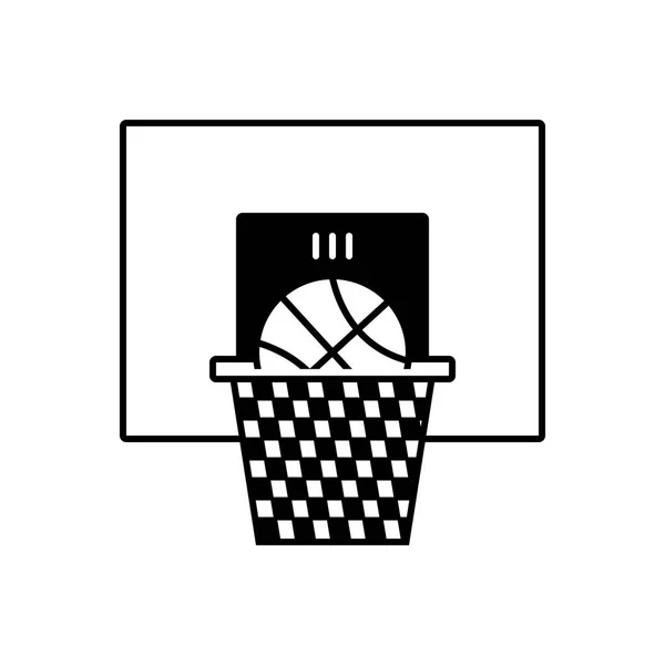Solid Black Icon Basketball — Stock Vector