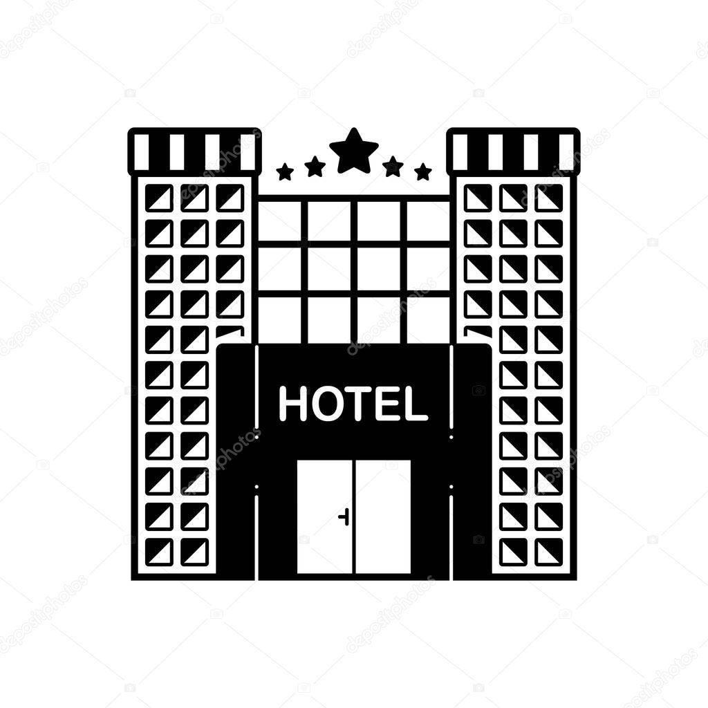 Solid black icon for Hotel