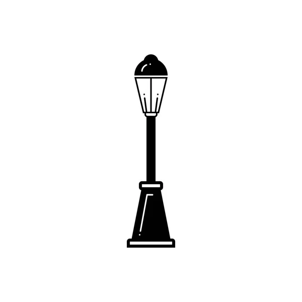 Solid Color Icon Street Lamp — Stock Vector