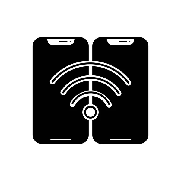 Wifi 接続のソリッド カラーのアイコン — ストックベクタ