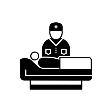 Tıbbi destek için katı siyah simgesi