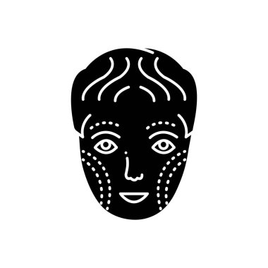 Plastik cerrahi için katı siyah simgesi