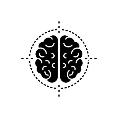 Nöroşirürji için katı siyah simgesi 