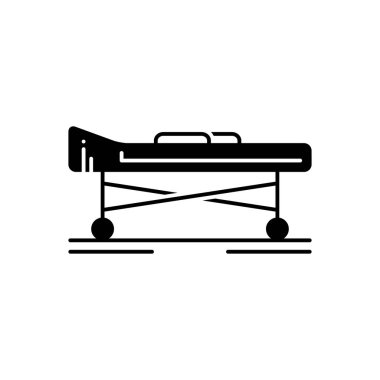 Sedye için katı siyah simgesi