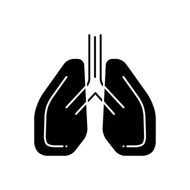 Göğüs hastalıkları için katı siyah simgesi