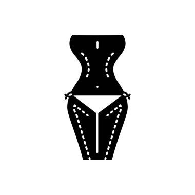 Plastik cerrahi için katı siyah simgesi 