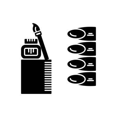 Tırnak sanat katı siyah simgesi 