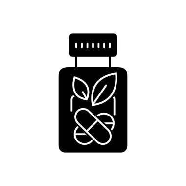 Bitkisel ilaçlar için katı siyah simgesi 