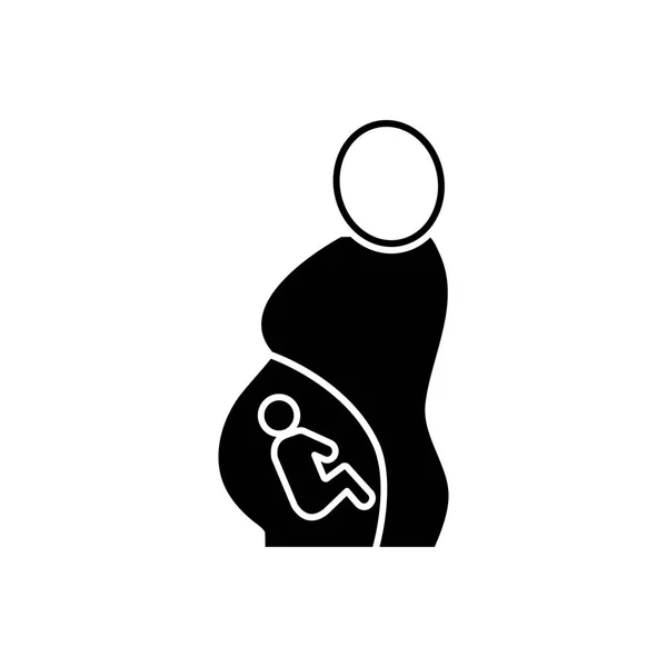 Solide Schwarze Ikone Für Schwangerschaft — Stockvektor