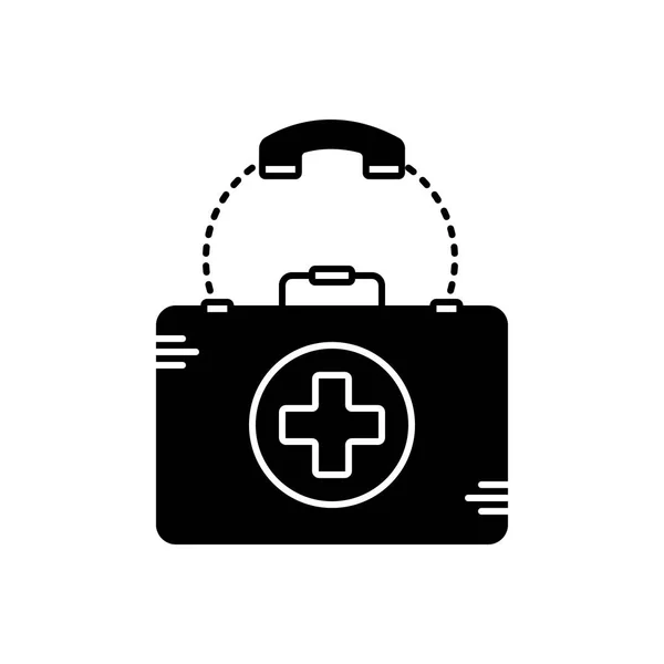 Icono Negro Sólido Para Ayuda Médica — Vector de stock