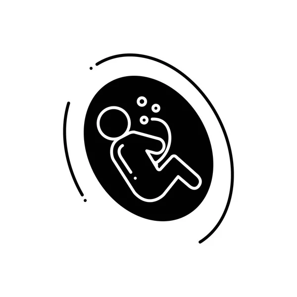 Solides Schwarzes Symbol Für Embryo — Stockvektor