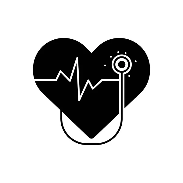 Solid Black Icon Cardiology Surgery — Stock Vector
