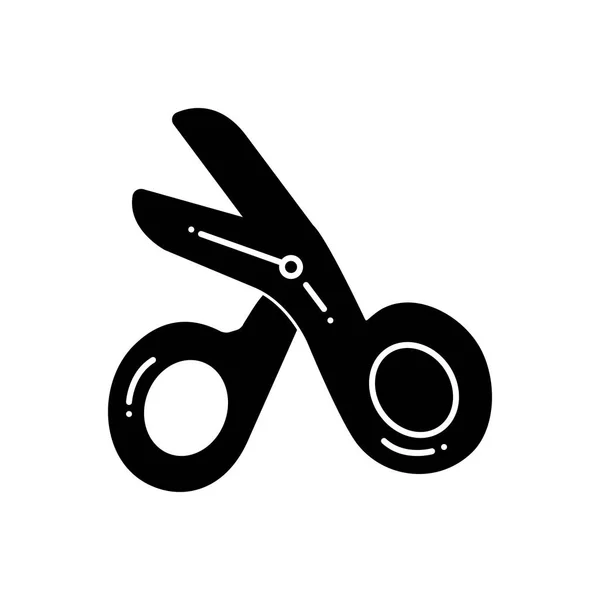 Effen Zwart Pictogram Voor Scissore — Stockvector