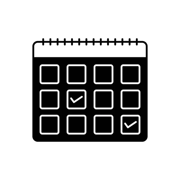 Solid Black Icon Calendar — Stock Vector