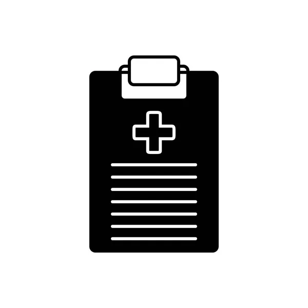 Icono Negro Sólido Para Informe Médico — Vector de stock